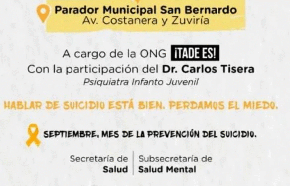Charla abierta en San Bernardo por el Mes de la Prevención del Suicidio