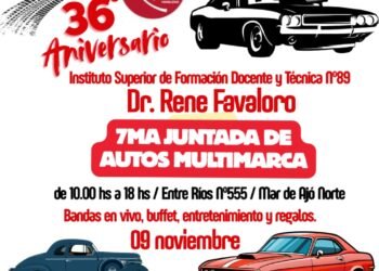 El Instituto N°89 «Dr. René Favaloro» celebra 36 años con la tradicional Juntada de Autos Multimarca