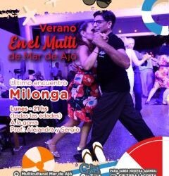 Último encuentro de milonga en verano en el Espacio Multicultural de Mar de Ajó