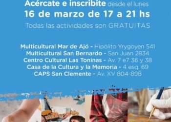 Abrió la inscripción para las actividades culturales gratuitas en La Costa