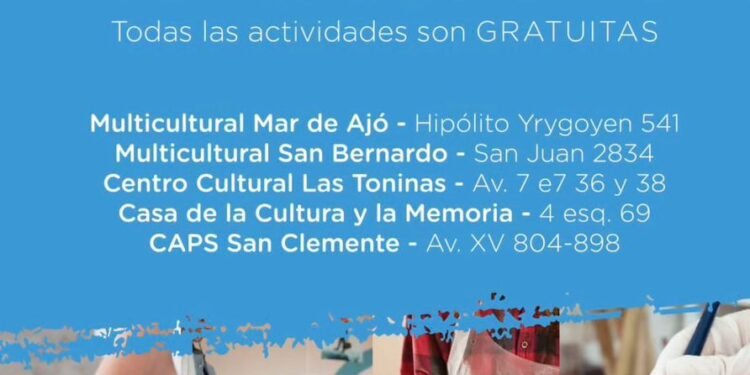 Abrió la inscripción para las actividades culturales gratuitas en La Costa