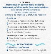 La Costa rendirá homenaje a los Veteranos y Caídos en la Guerra de Malvinas