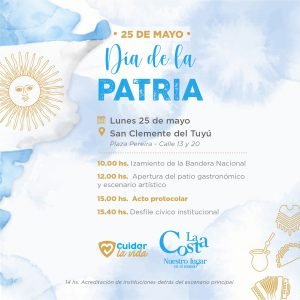 Se celebrará en San Clemente el 216° aniversario de la Revolución de Mayo