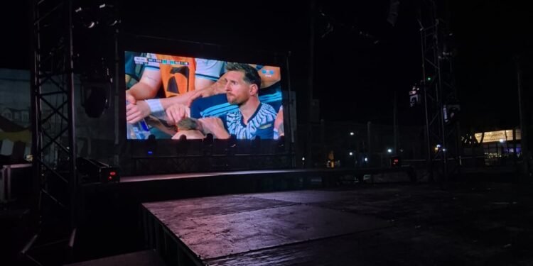 Con el partido de la Selección Argentina, se vivió en San Bernardo el Fan Fest futbolero