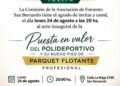 La Asociación de Fomento San Bernardo inaugura el piso de parquet flotante de su polideportivo