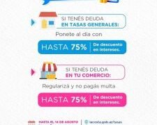 Se extendió hasta el 14 de agosto el plazo para acceder al plan de regularización de tasas municipales