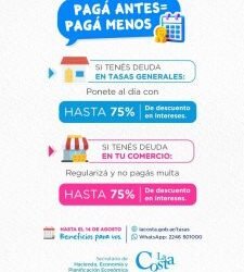Se extendió hasta el 14 de agosto el plazo para acceder al plan de regularización de tasas municipales